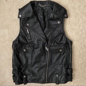 🛑SOLD🛑 Black Leather Jacket Vest